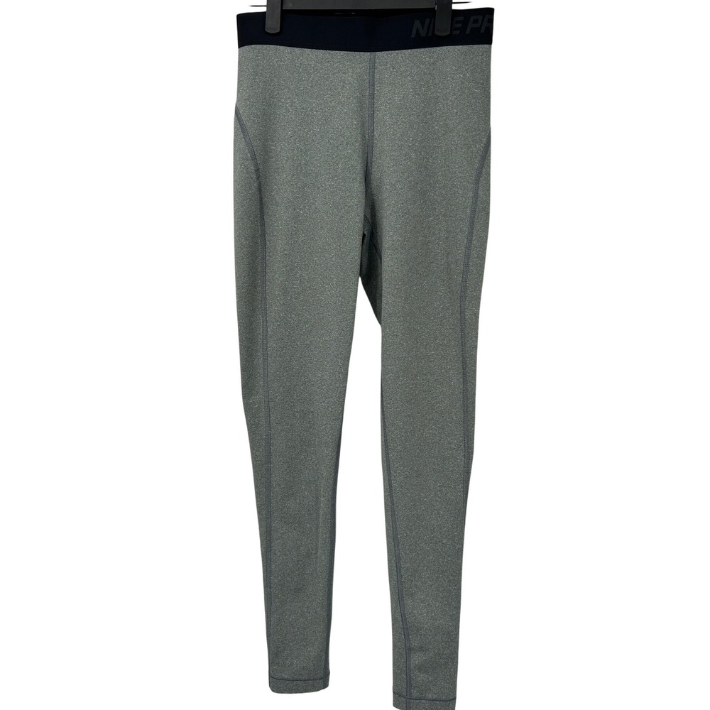 Nike Pro Womens Training Leggings Carbon Heather Gray Dri-FIT Medium